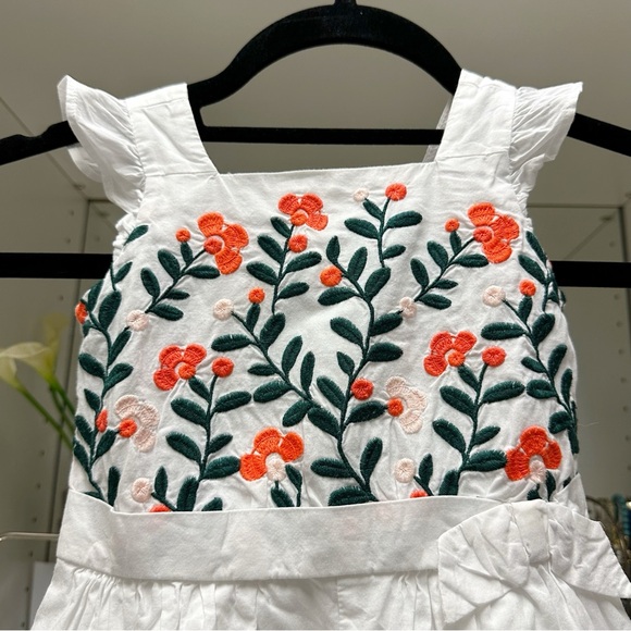 Janie and Jack white embroidered Floral Jumpsuit - Picture 6 of 9